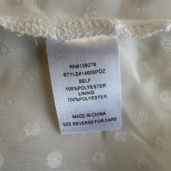 Anthropologie Daniel Rainn White Polka Dot Lace Peasant Blouse Women's Size M - Picture 7 of 7